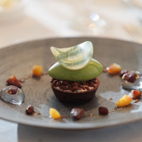 抹茶アイスとチョコのサクサクが美味しかったです。