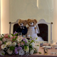 中座の間、ウェルカムスペースのぬいぐるみを高砂に飾りました♩