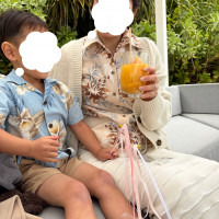 テラスでの飲み物タイム