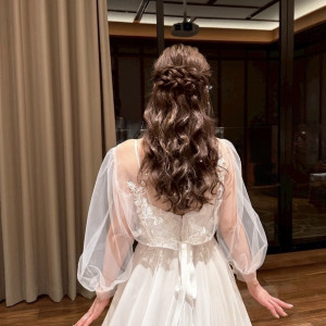 披露宴ヘアセット|792650さんの瀬良垣島教会/アールイズ・ウエディングの写真(2642142)