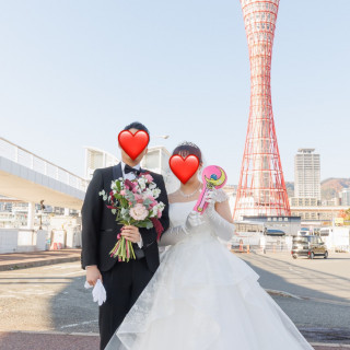 ポートタワー前で写真