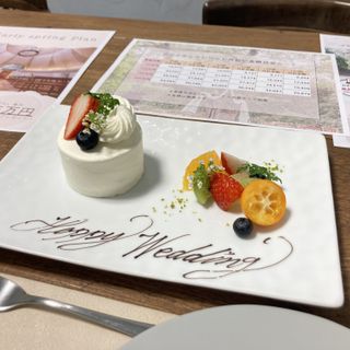 いちごのケーキ。クリームがとても美味しかったです。