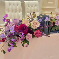 高砂テーブル上の装花です