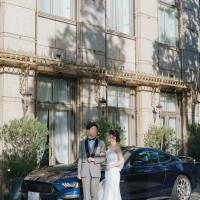 外観　車を入れて前撮り