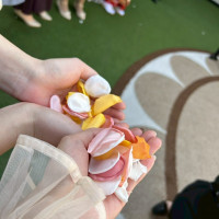 フラワーシャワーにて用いた生花と造花