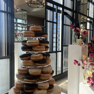 ドーナツタワー(デザート後にゲストへ提供していただきました)