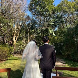 緑豊かなガーデン挙式　天気が良くて良かった！