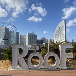 屋上からの景色です。みなとみらいが一望できます。