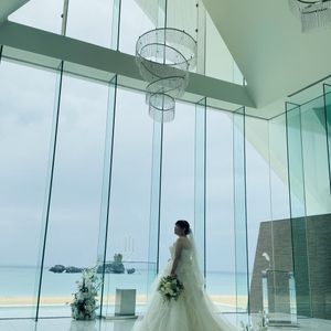 海が目の前ですごく綺麗でした!|796584さんのアイネス ヴィラノッツェ 沖縄(クチュールナオコ ウエディング)の写真(2656549)