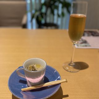 トリュフのポタージュとミライエオリジナルドリンク