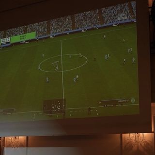 スクリーンに写してのゲーム画面