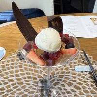 試食させていただいたデザート。季節ごとに変わる。今回はいちご