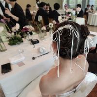 髪型
ヘアアクセサリーは持参しました