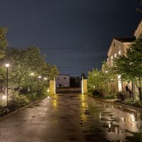 外観、夜だと違う雰囲気