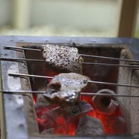 炭火焼き実演