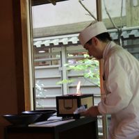 炭火焼き実演