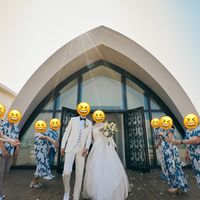 挙式後、外でフラワーシャワーをしました