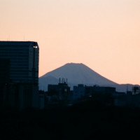 夕焼けに浮かぶ富士山！！